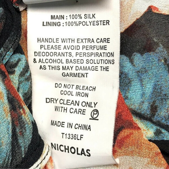 Nicholas Keyhole Silk Long Sleeve Floral Ruffled Blouse - Picture 6 of 6